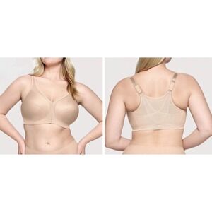 NEW Glamorise MagicLift Front-Closure Posture Back Bra 58C Tan Nude #1265